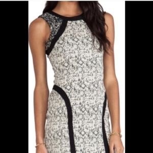 Parker black and white body con dress